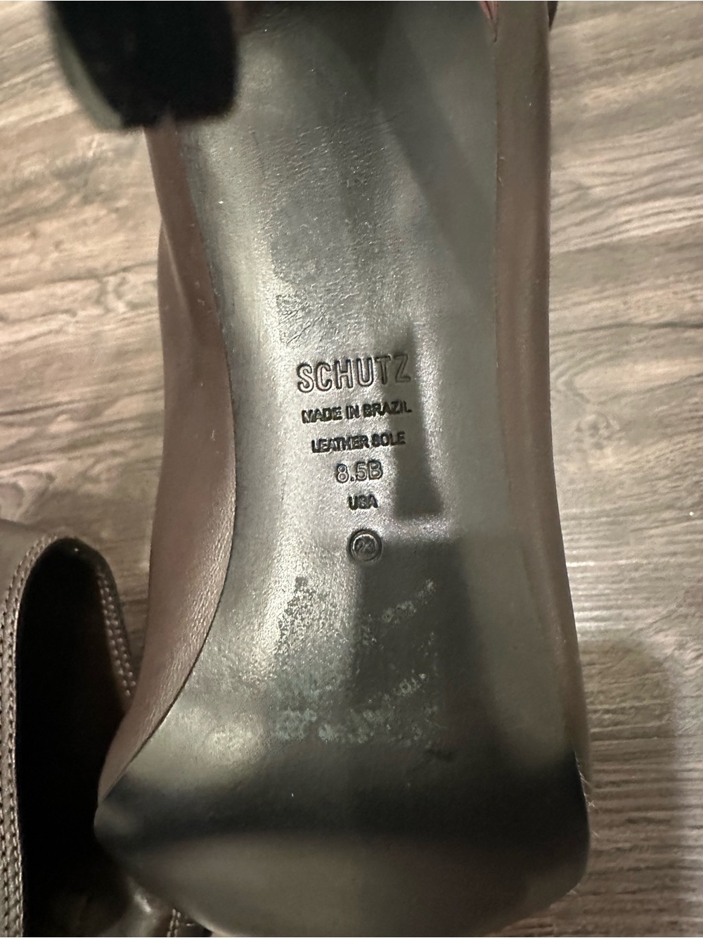 Schutz brown slouch leather knee boots 8.5 metallic heel NWOT - Picture 7 of 7
